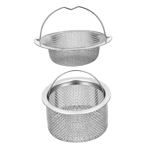 Angoily 2 Piezas colador Fregadero coladores sobre la Cesta del colador del Fregadero purificador de Agua Water Filter colador de Fregadero para Cocina Filtro de Fregadero Acero Inoxidable
