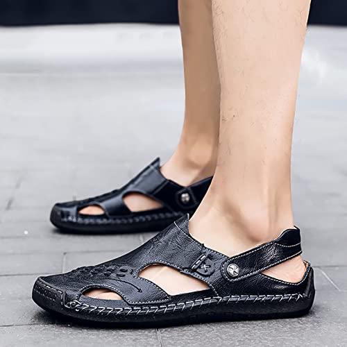 Breathable Hand Stitched Foot Cover Casual Beach Lazy PU Outdoor Trade ls for Men Waterproof Shoes Men 42 Black3