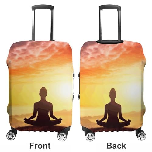 Yoga Meditation Printed Luggage Cover Protector, Fits 18-32 Inch Luggage3