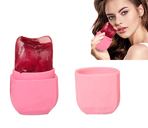 Rouleau de glace pour le visage, massage du visage, thérapie par le froid, traitement de refroidissement, rétrécissement des pores, réduction des bouffées d'acné, réparation des coups de soleil, rose Cover