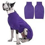 Picture of IECOii Great Dane Sweater,5XL Extra Large Sweater for Giant Breed Dogs in Winter,Turtleneck Cold Weather Knit Clothes,Machine Washable,Elastic Pullover for Saint Bernard,Mastiff (Purple,XXXXXL)