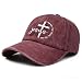 Christian Jesus Cross Hat Embroidered Adjustable Washed Faith Baseball Caps Burdungy