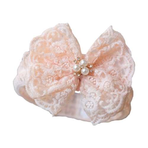 Baby Bow Headband for Girls Princess Lace Bowknot Hairband Toddler Turban Headwrap Wide Headbands High Elastic Headdress