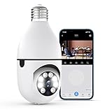 Light Bulb Security Camera Outdoor Wireless WiFi, 2.4G Wireless WiFi Lightbulb Cameras, Pan and Tilt...