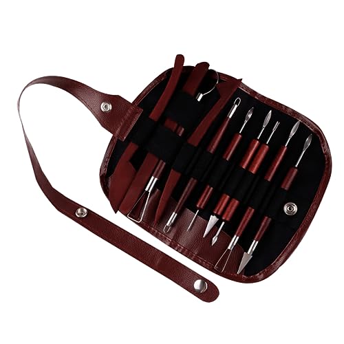 Veemoon 12pc Clay Modeling Tool Kit Pottery Wooden Sticks Lightweight Portable