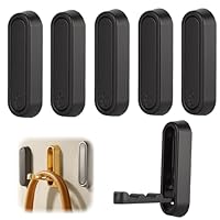 YELKOEYN 6 Pcs Foldable Wall Hook - Folding Coat Hooks, Sturdy Zinc Alloy, Space Saving Foldable Design, Home Organizing Gems, Wide Hanging Surface for Bathroom Kitchen Entryway (Black)
