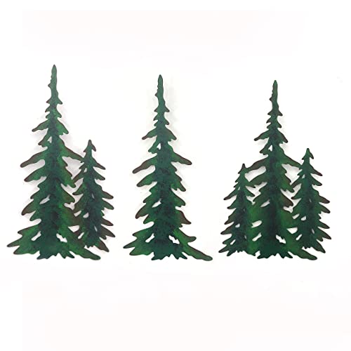 Image of J-Fly Pine Decoration Pine Metal Wall Art Outdoor Metal Wall Art Tree Wall Art Christmas Home Metal Art For Living Room Bedroom Bathroom Kitchen Porch Christmas Wall Decor 11 Inch