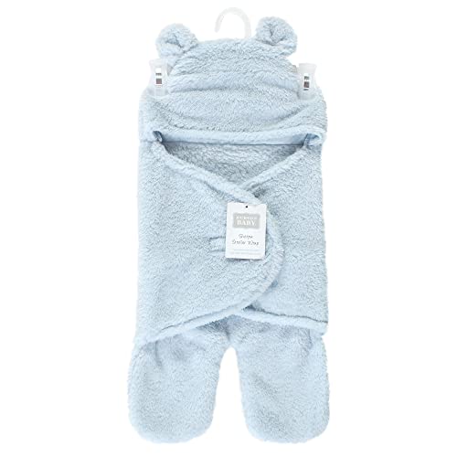 Image of Hudson Baby Unisex Baby Animal Sherpa Baby Outdoor Stroller Sack Wrap, Lt Blue, One Size