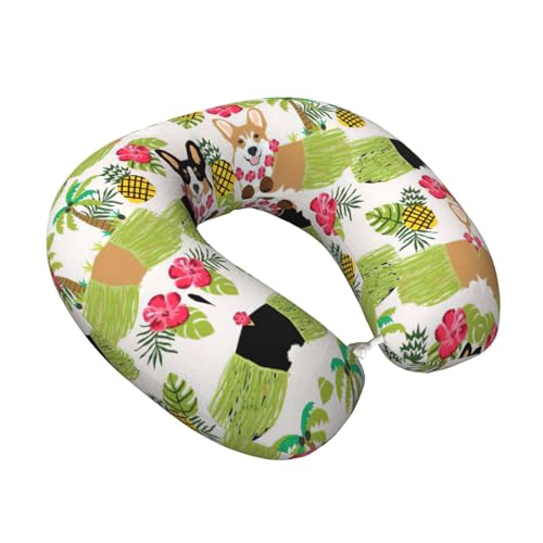 Almohada de cuello tropical de piña para viajes miniatura 2