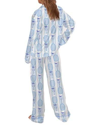 Image of SHESHOW Satin Pajamas for Women Set Long Sleeve Button Down Sleepwear 2 Piece Nightwear Women Pjs Sets Size XS-XXL