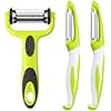 OODARN Vegetable Peeler Set of 3 – Multifunction Julienne, Y & Straight Peelers – Sharp Stainless Steel Blades – Easy Grip – Kitchen Gadget for Potatoes, Carrots, Fruit & More (Peeler Pack of 3)