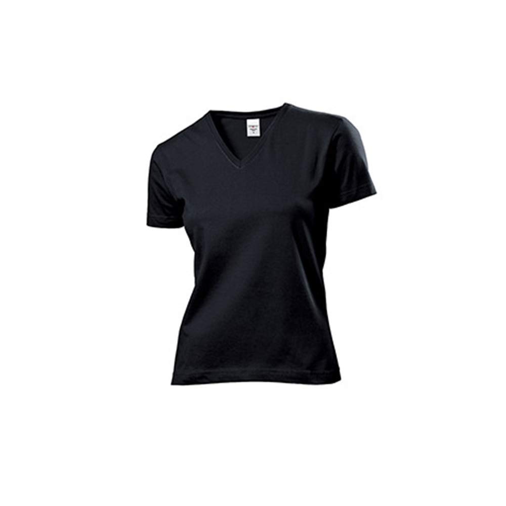 Stedman Apparel Women's Classic-T V-neck/ST2700 T-Shirt, Black Opal, Size 16 (Size:X-Large)