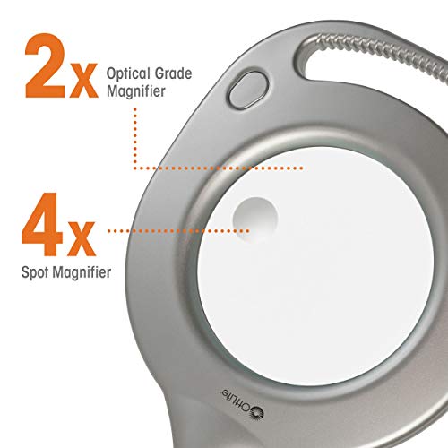 Ottlite 2-In-1 Led Magnifier Light Floor And Table Lamps – Optical Grade Hands-Free Magnifying Led Light, Modern Design For Crafting, Sewing, Reading, Needlework #TOP4