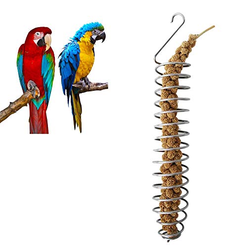 Heresell - Comedero para pájaros de acero inoxidable para jardín, comedero de pájaros de metal, colgante grande de acero inoxidable, ideal para jardín y pájaros silvestres