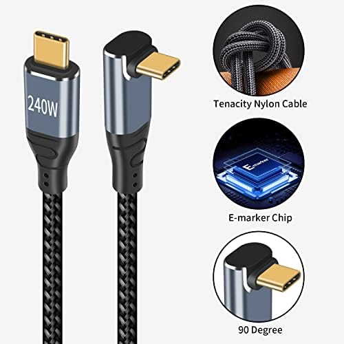 Maxhood USB C to USB C Cable 90 Degree, 1.5ft 90 Degree USB C Cable Short, 240W USB C PD 3.1 Type C to Type C Cable Fast Charging Up & Down Angle USB C Cable for Samsung iPad Pro Air MacBook