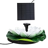 HIAKDOFT Solarbetriebener Lotus Solarbrunnen Schwimmender Gartenteichbrunnen aus Langlebigem Abs für Kleine Teiche und Wassergärten