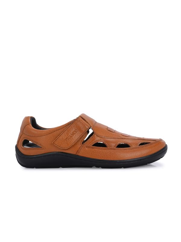 Image of FRANCO Black Leather Roman Slipper For Men