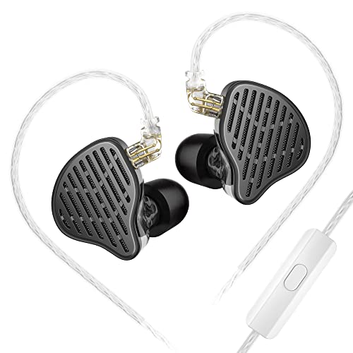 KZ x HBB PR2 in Ear Monitor Earphone,13.2mm Planar Magnetic Driver in-Ear Wired Headphones HiFi IEM Earphones with Detachable 2pins Cable for Musicians (Matte Black, with mic)………