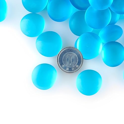 Charmoon アクアリウム 水槽 飾り石 18-20mm 500g カラフル 彩り ガラス クリスタル 底砂 砂利 DIY 園芸 (マリンブルー)