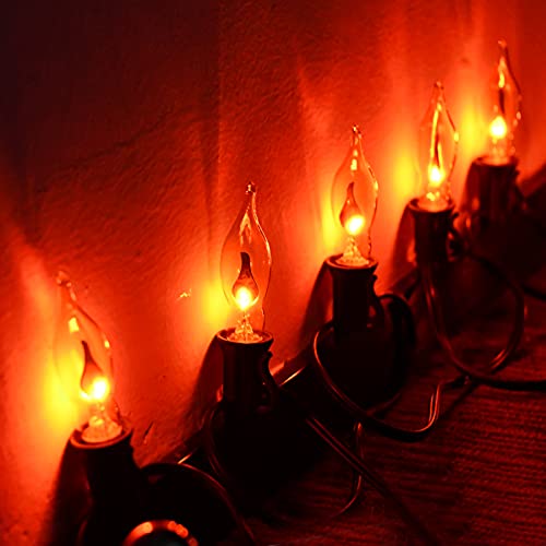 SUNSGNE-E12-Flickering-Flame-Orange-Night-Light-Bulbs-C18-String-Light-Bulbs-for-Halloween-Christmas-Party-Decor-1Watt120-VoltsE12-Base12-Pack SUNSGNE E12 Flickering Flame Orange Night Light Bulbs C18 String Light Bulbs for Halloween Christmas Party Decor 1Watt120 VoltsE12 Base12 Pack