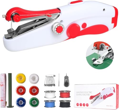 Image of Handheld Sewing Machine, Mini Portable Electric Sewing Machine for Beginners Adult, Easy to Use and Fast Stitch Suitable for Clothes,Fabrics, Cutains,DIY Home Travel (BG29)