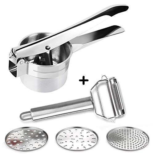 RAIZON 2 in 1 Stainless Steel Potato Ricer And Potato Masher With Interchangeable