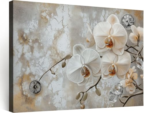 Tableau decoration murale orchidee pour habiller un grand mur vide 90x60 cm