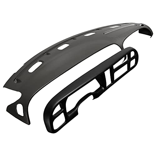 Dashskin American Made Molded Dash & Bezel Cover Kit Compatible With 99-01 Dodge Ram 1500 (99-02 Ram 2500/3500) In Agate (Dark Grey) - Easy Second Gen Cracked Dash Fix #TOP4