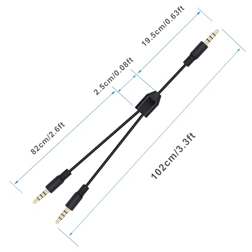 Répartiteur audio 3.5mm TRRS plaqué or mâle vers 2 mâles de 1m