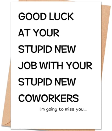 uugtcard Funny Goodbye Card for Coworker, Farewell & Leaving Card for Men, New Job Gift for Women