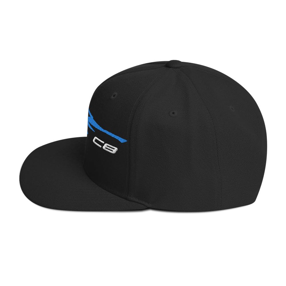 C8 zarys sylwetka Rapid Blue Vette Owner Snapback czapka