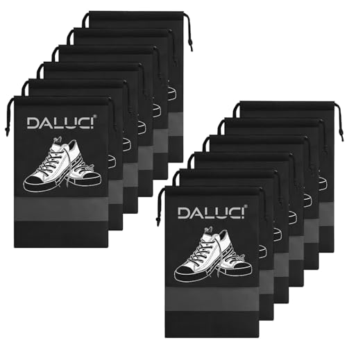 Image of DALUCI Shoe Bag for Travel & Storage, Shoe Cover for Storage at Home Bags for Men & Women, Reusable Organizer Pouch, Travelling Accessories, Footwear Storage Bags, Gym & Home Essentials (Pack of 12)