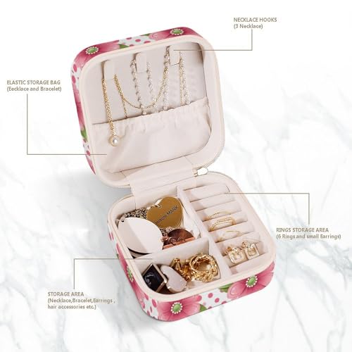 Boîte à bijoux en cuir synthétique durable avec écrin velours