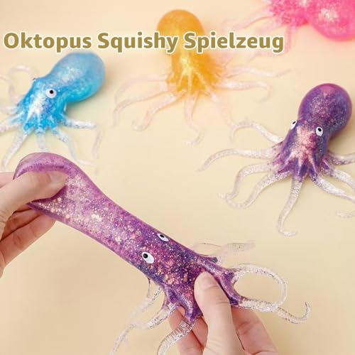 4 Stück Stressball Octopus, Anti Stress Squeeze Ball, Anti Stress Spielzeug