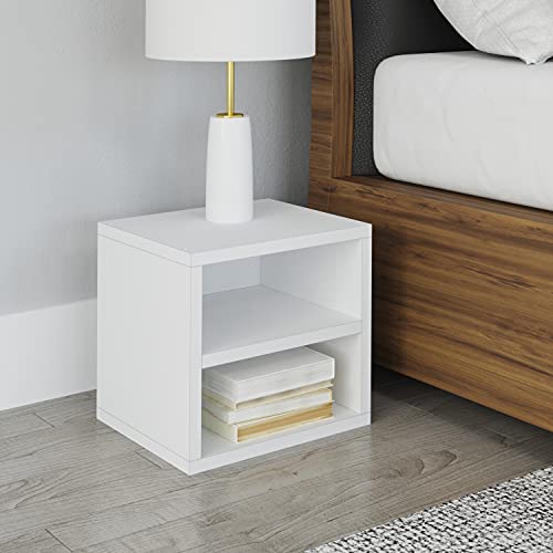 Way Basics Modular Connect Cube Cubby Storage, Stackable Closet Organizer Display Shelf (Tool-Free Assembly And Uniquely Crafted From Sustainable Non Toxic Zboard Paperboard), White, 13.4"X12.6"X11.2" #TOP2