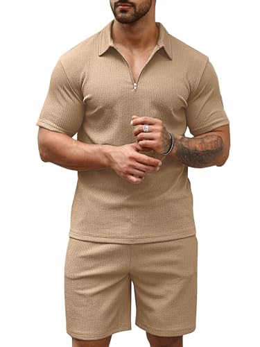 Image of Vogaan Men's Premium Cotton Blend Pyjama Set | Stylish Solid Polo Tshirt and Shorts | Casual Night Suit Wear Set for Man | Summer Co-ords Set with Shorts | Comfortable Nightwear & Loungewear
