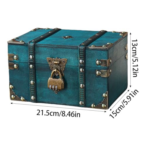 Boîte de rangement en bois avec serrure et coffre d'objets de valeur - 5