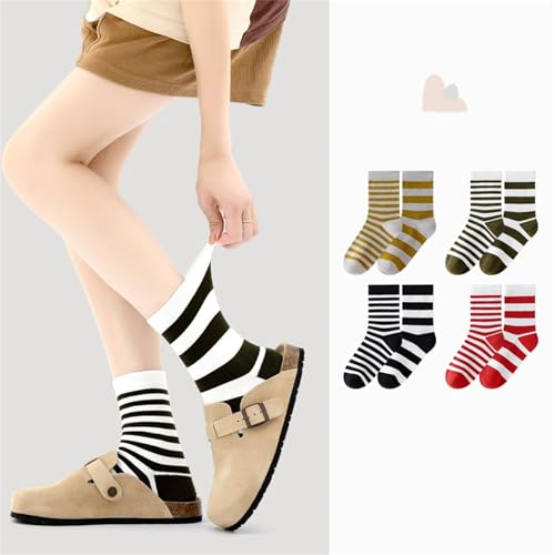 Image of Women's Crew Socks, Casual Athletic Running Cushioned Socks, 5 Pairs