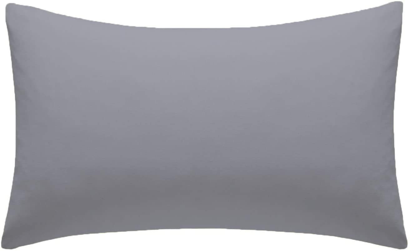 Sleepdown Unisex Grey Polycotton Fitted Sheet Or Pillowcases: Deluxe Pillowcase