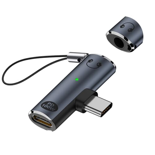 CzWbN ϊ ^Cvc, 2-in-1 I[fBI ϊ USB C 3.5mm Ή 3 4 + PD 100W }[d, CzϊA_v^[ ʒ/ʘb/yΉ, DAC 16bit/48KHz, iPhone15 / 1