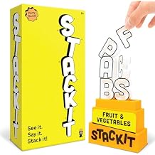 Lucky Egg Stack It Hilarious Stacking Family Games for Kids and Adults | 160 Categories, 20 Letters, Timer & Base | Fun Party Games and Board Games for Family Night for Ages 8+ | 2-8 Players