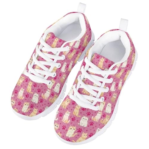 Modysero Girls Cute Shoes Lightweight Breathable Casual Walking Sports Shoes Lace-Up Nonslip Tennis Sneaker for Girls3