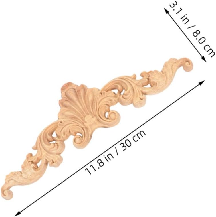 MAGICLULU 2pcs European Style Wood Carved Appliques Decorative Onlays for Furniture Cabinet Door and Wardrobe Decor Easy to Install Wood Details