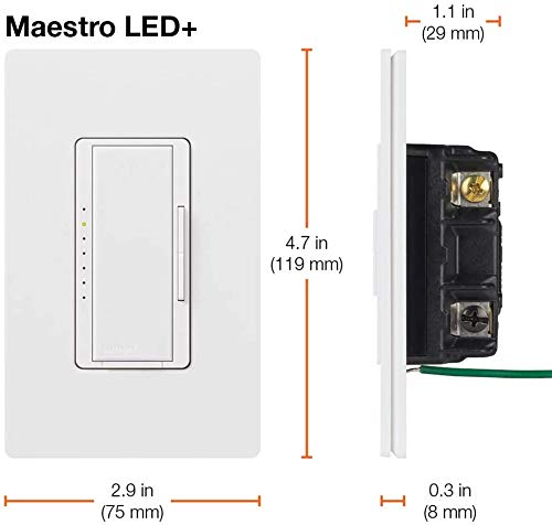 Lutron Maestro Led+ Dimmer Switch (8 Pack) | For Dimmable Led, Halogen & Incandescent Bulbs, Single-Pole Or Multi-Location | Macl-153M-Wh | White #TOP4