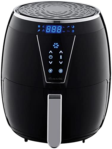 Rosenstein & Söhne Friteuse ohne Fett: Digitale Multi-Heißluft-Fritteuse mit 8 Programmen, 1.500 W, 4,5 l (Elektro-Low-Fett-Heißluftfritteuse, Heißluft-Fritteuse zum Frittieren, Küchenmaschine) – Bild 7