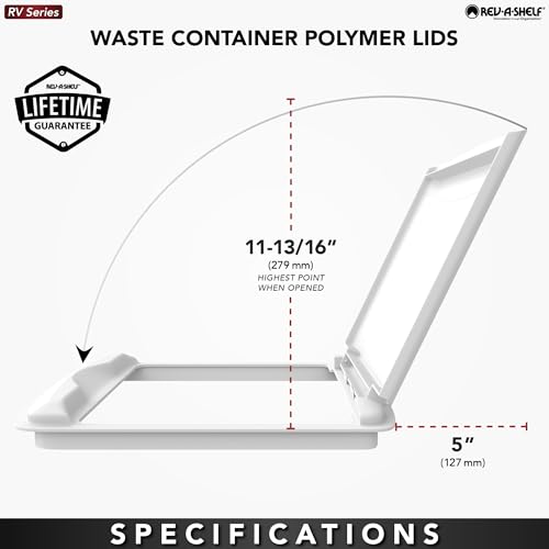 Rev-A-Shelf 50 Qt Under Sink Replacement Plastic Garbage Can Lid for Base Kitchen and Bathroom Cabinet, Silver, RV-50-LID-17-1-40 (2 Pack) - Thumbnail 7