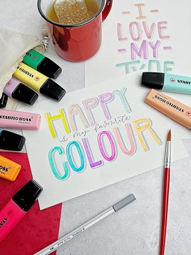 Marca Texto - STABILO BOSS ORIGINAL Pastel – Estojo com 4 unidades – Cores sortidas