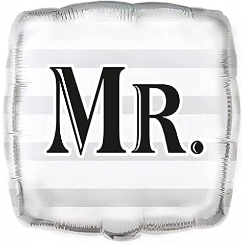 Unique Party 18" Foil Square Silver "Mr." Balloon Cover