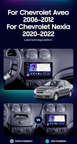 Carplay inalámbrico Chevrolet Aveo 2006-2012 con pantalla Android de 9 pulgadas 2
