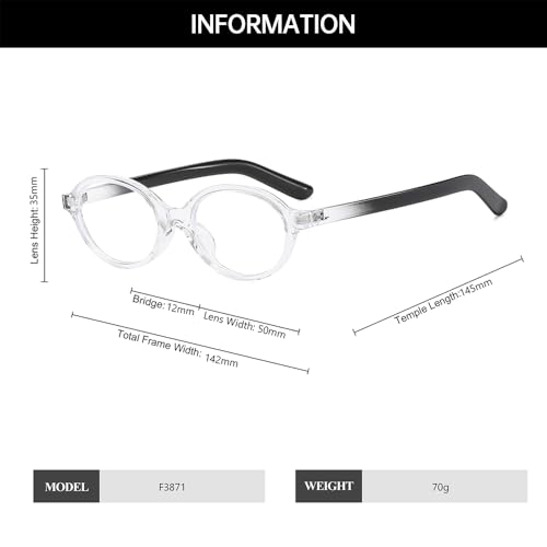 Image of YAMEIZE Small Oval Blue Light Blocking - Glasses Women Men Retro Clear Anti Blue Light Eyeglasses for Computer Gaming